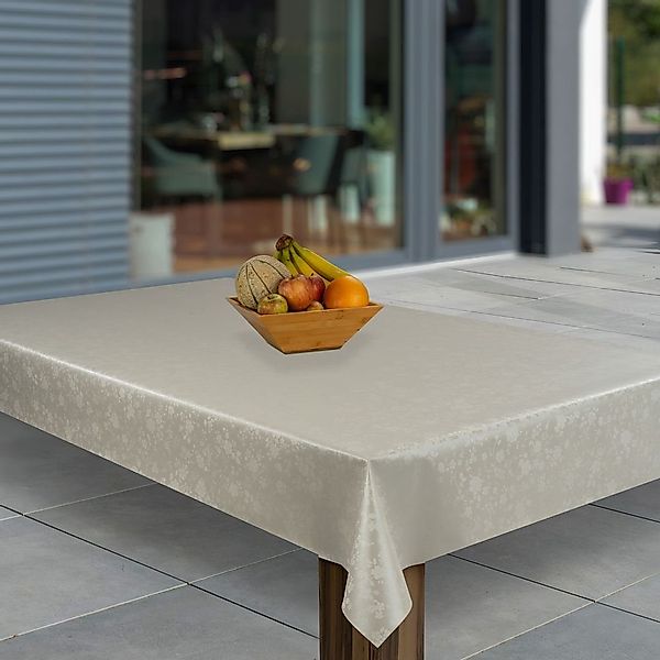 laro Tischdecke Wachstuch-Tischdecken Abwaschbar Beige geprägt günstig online kaufen