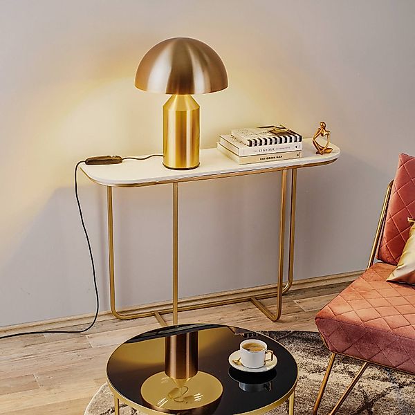 Oluce Tischleuchte Atollo, goldfarben, Dimmer, Ø 38 cm günstig online kaufen