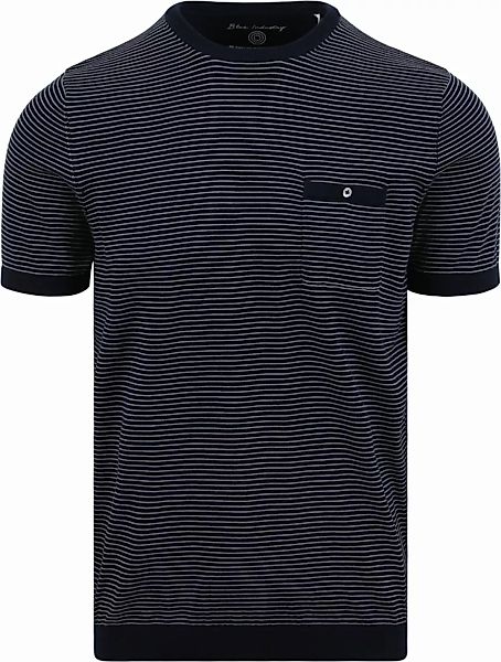 Blue Industry T-Shirt Streifen Navy - Größe M günstig online kaufen