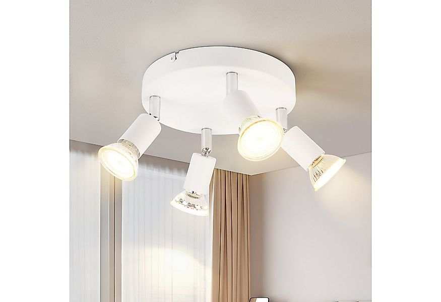 Nettlife Deckenstrahler Deckenlampe Weiß 4 Flammig GU10 LED Deckenspots Mod günstig online kaufen