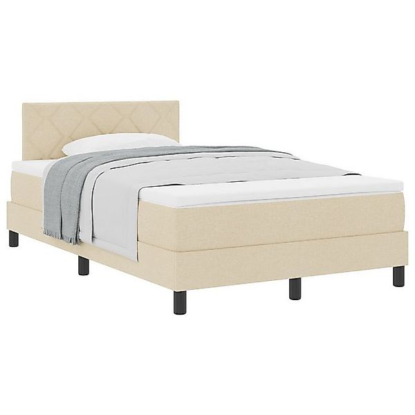 vidaXL Bett Boxspringbett mit Matratze Creme 120x190 cm Stoff (1-tlg) günstig online kaufen