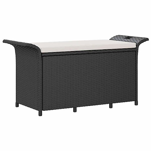 vidaXL Gartenbank mit Kissen Schwarz 116x46x57 cm Poly Rattan 363417 günstig online kaufen