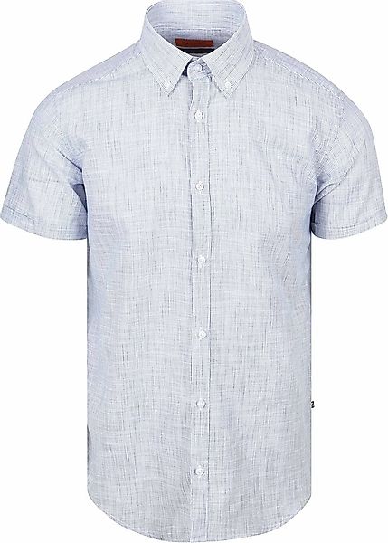 Suitable Short Sleeves Hemd Cotton Slub Streifen Blau - Größe XL günstig online kaufen