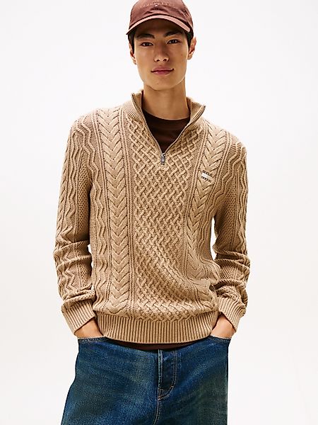Tommy Jeans Strickpullover Troyer-Kragen mit Reißverschluss, günstig online kaufen