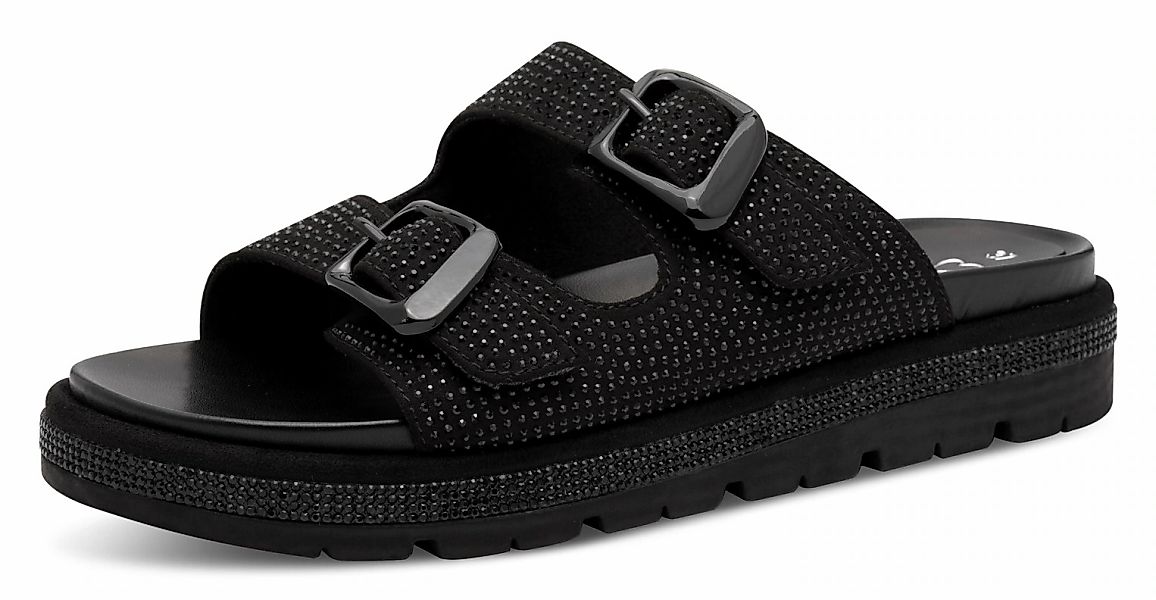 MARCO TOZZI Pantolette, Plateau, Sommerschuh, Schlupfschuh mit glänzenden S günstig online kaufen