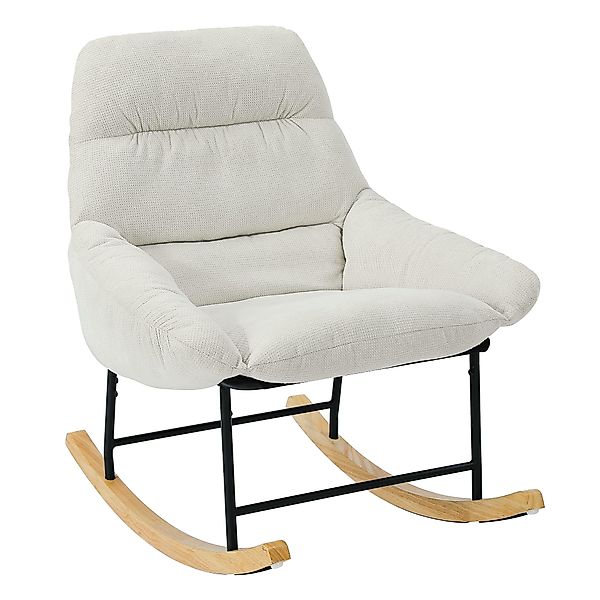 ToteBox Schaukelstuhl Chenille Sessel mit Holzkufen,Relaxsessel günstig online kaufen