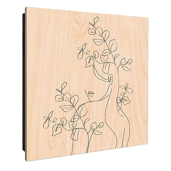 Banjado Schlüsselkasten Holz 30x30cm Schwarz Scharnier Rechts 50 Haken Desi günstig online kaufen