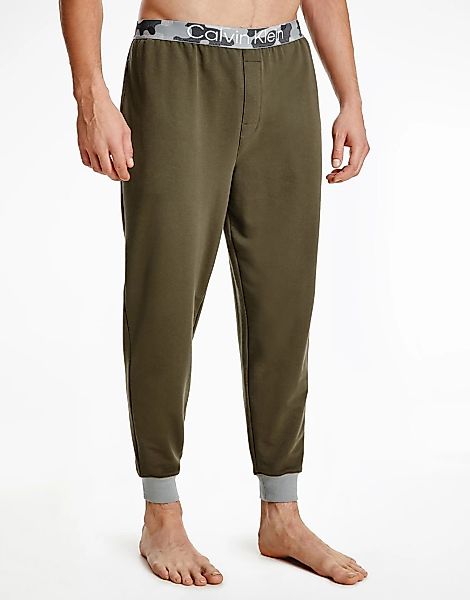 Calvin Klein – Lounge-Jogginghose in Khaki mit Bund im Military-Design-Grün günstig online kaufen