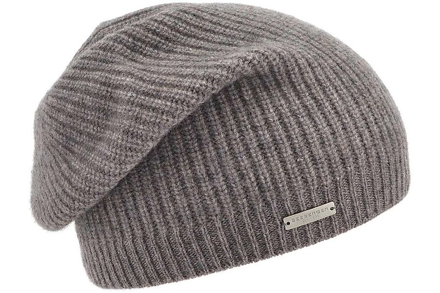 Seeberger Strickmütze Beanie aus 100% Kaschmir im Rippmuster günstig online kaufen