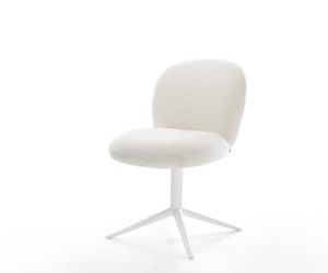 DELIFE Polsterstuhl Nube-Flex, Fußkreuz Weiß Bouclé günstig online kaufen