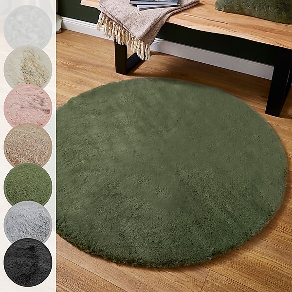 LUXOR living Fellteppich »Novara«, rund, 30 mm Höhe, Kunstfell, Kaninchenfe günstig online kaufen