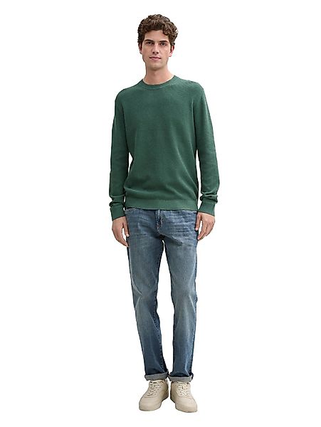 Tom Tailor Herren Rundhals Pullover STRUCTURED CREWNECK COTTON - Regular Fi günstig online kaufen