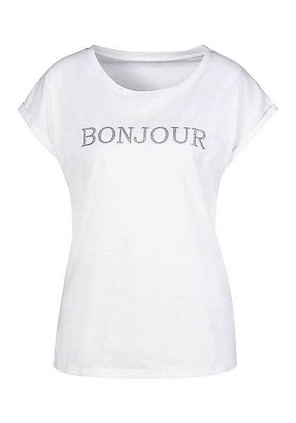Vivance T-Shirt "mit Frontdruck "Bonjour"", aus weicher Baumwoll-Qualität günstig online kaufen