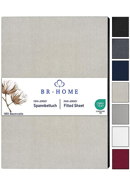 BR-Home Spannbettlaken bis zu 25cm, 100% Baumwolle Jersey Bettlaken, Spannb günstig online kaufen