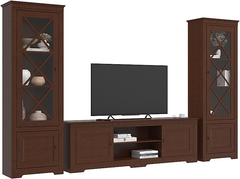 Home affaire Wohnwand »Lisa« Set, 3 Stk. tlg. bestehend aus zwei Vitrinen u günstig online kaufen