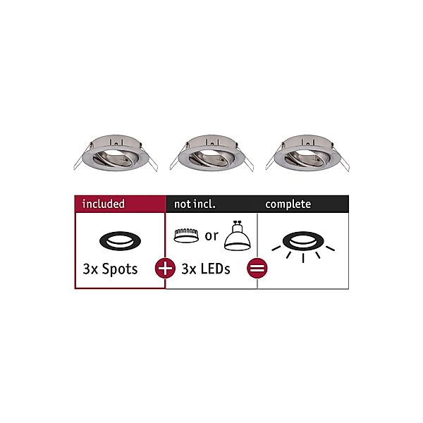 Paulmann "Einbauleuchte Choose Basisset schwenkbar rund 84mm 50° max. 3x10W günstig online kaufen