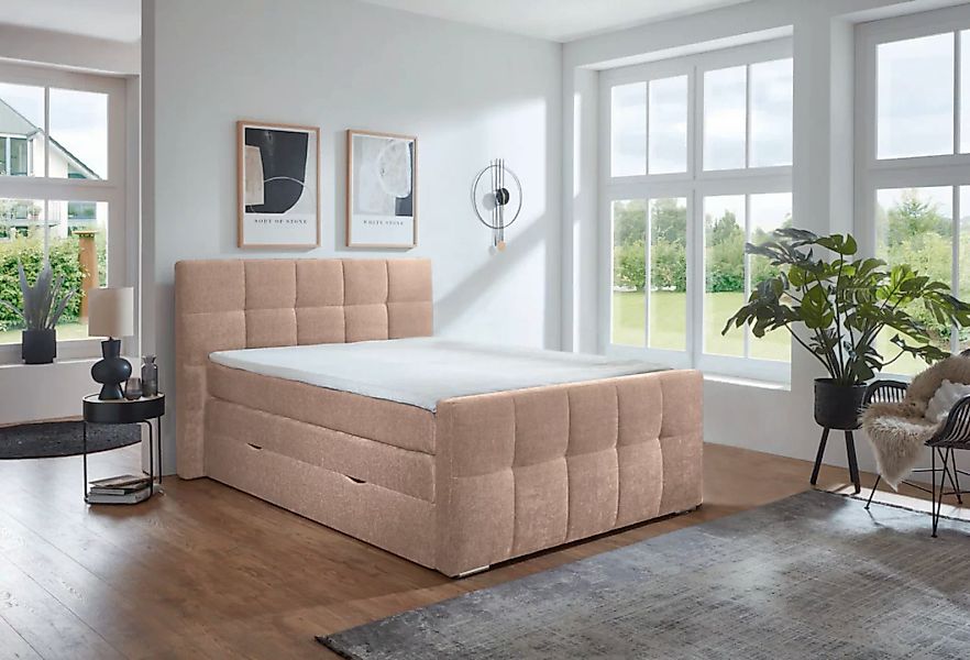 Places of Style Boxspringbett "Rosà", H3/H3, H3/H4, H4/H4 möglich günstig online kaufen