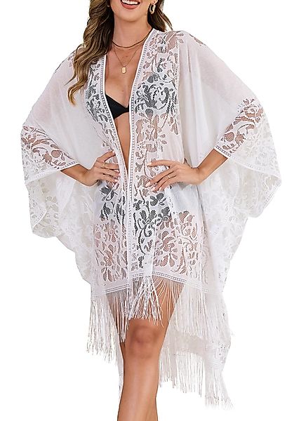 RWEUOQ Kimono Sommerkleid Damen Strandkleid Strandtunika günstig online kaufen