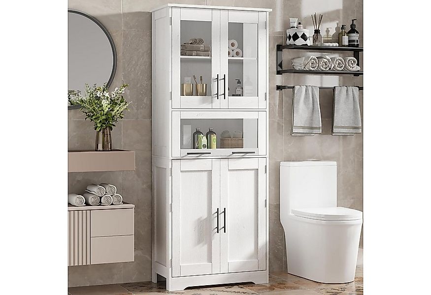 GarveeMore Hochschrank Badkommode Badezimmerschrank Weiß 60x30x170CM (1-St) günstig online kaufen