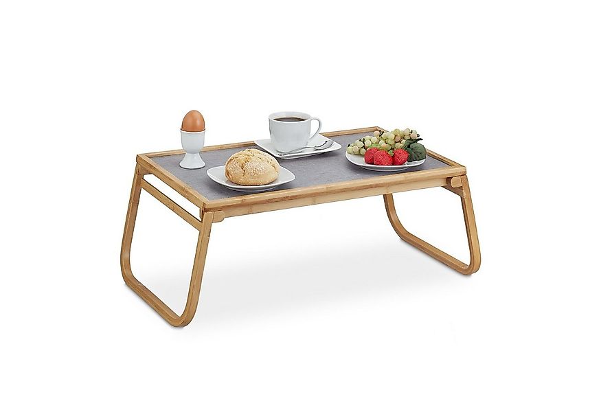 relaxdays Tabletttisch Betttablett klappbar Bambus günstig online kaufen