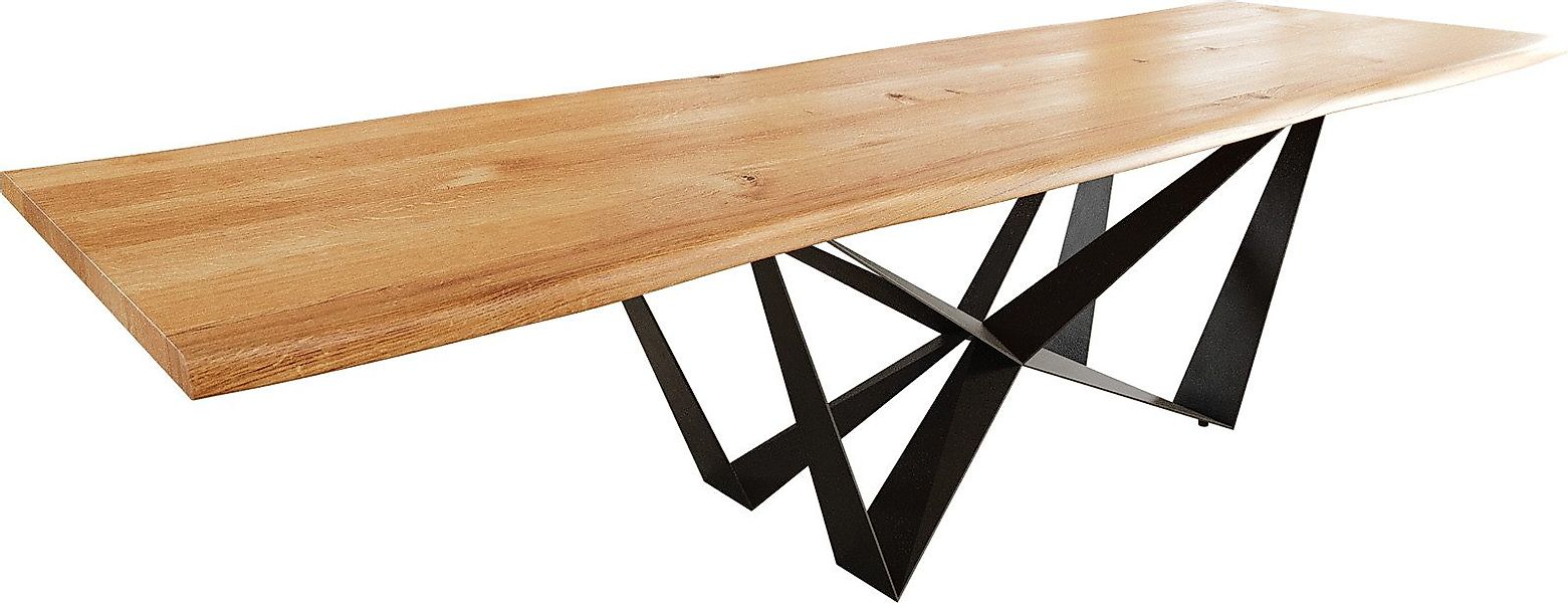 DELIFE Esstisch Edge, Eiche Natur 300x100x4 günstig online kaufen