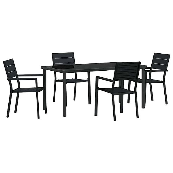 vidaXL Garten Essgruppe 5-Tlg Schwarz HDPE 3379145 günstig online kaufen