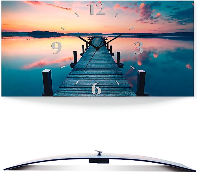 Artland Wanduhr »Langer Pier am See im Sonnenaufgang«, 3D Optik gebogen, mi günstig online kaufen