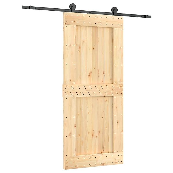 vidaXL Schiebetür mit Beschlag 90x210 cm Massivholz Kiefer 3203073 günstig online kaufen
