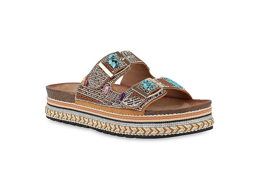 VAN HILL 841100 Sandalette Damen Pantoletten Sandaletten Strass Zierperlen günstig online kaufen