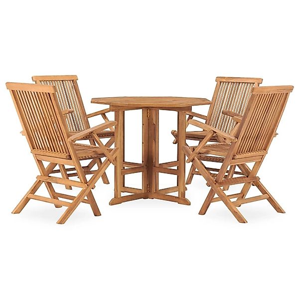 vidaXL 5-tlg Garten-Essgruppe Klappbar Massivholz Teak Modell 4 günstig online kaufen