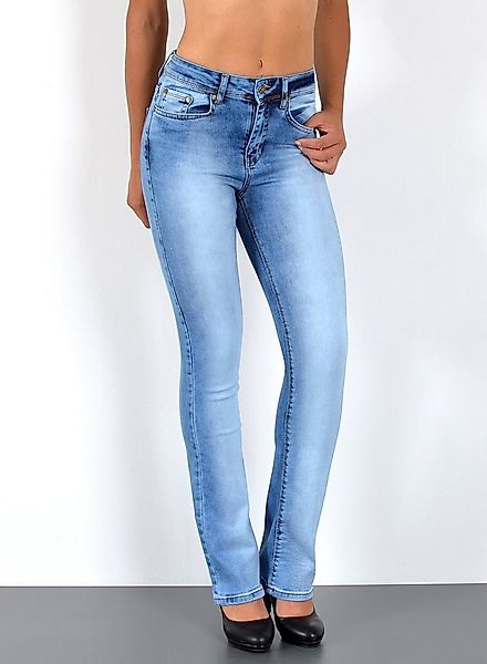 ESRA Bootcut-Jeans Damen Bootcut Jeans High Waist Schlaghose weite Jeans bi günstig online kaufen