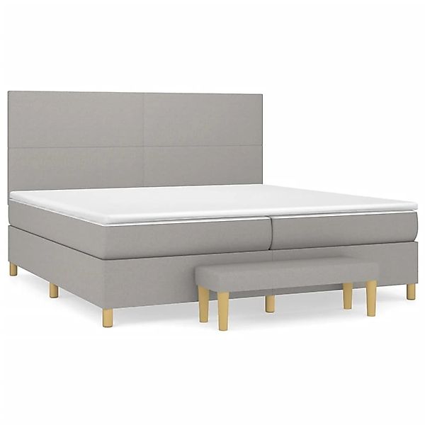 vidaXL Boxspringbett mit Matratze Hellgrau 200x200 cm Stoff1393036 günstig online kaufen
