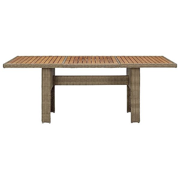Garten-esstisch Braun 200x100x74 Cm Poly Rattan günstig online kaufen