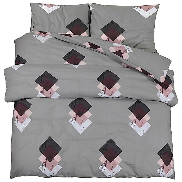 vidaXL Bettwäsche-Set Grau 200x200 cm Baumwolle 136463 günstig online kaufen