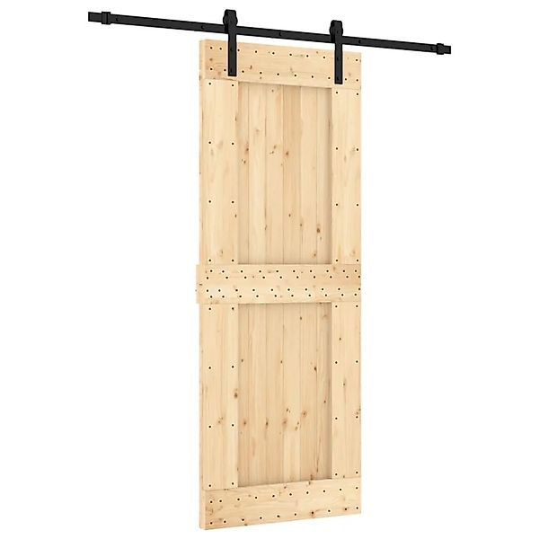 vidaXL Schiebetür mit Beschlag 80x210 cm Massivholz Kiefer 3202976 günstig online kaufen