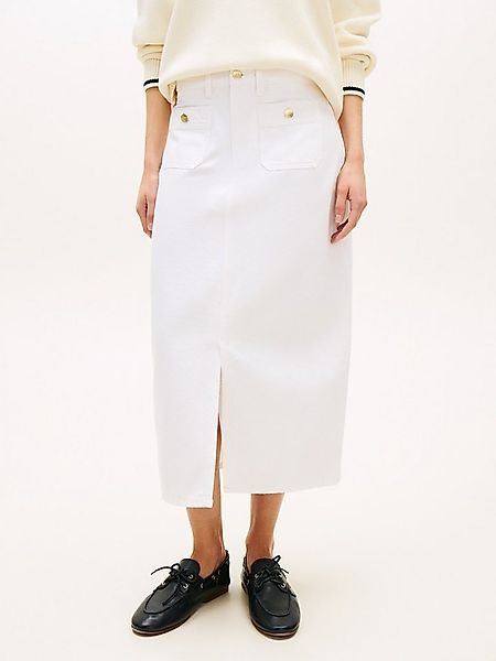 Tommy Hilfiger Bleistiftrock DNM WHITE MIDI STRAIGHT SKIRT HW günstig online kaufen