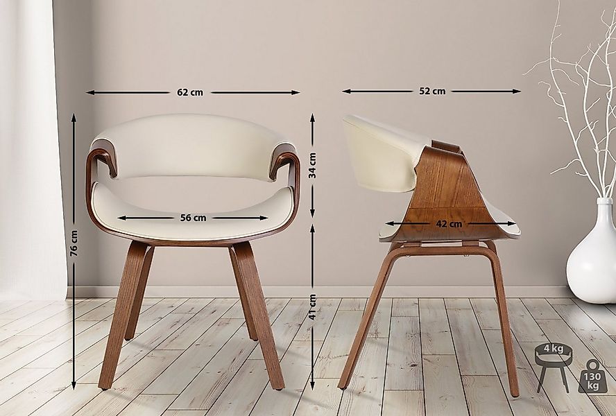 CLP Esszimmerstuhl Foley (2er Set, 2 St), Stoff- oder Kunstlederbezug mit H günstig online kaufen