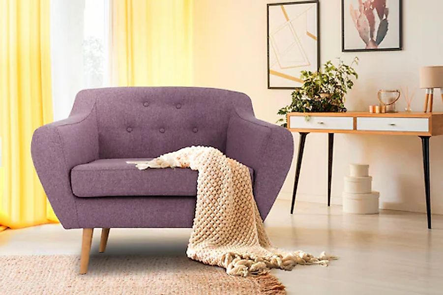 Home affaire Sessel »Renne« mit Heftung im Rücken im skandinavischem Stil günstig online kaufen