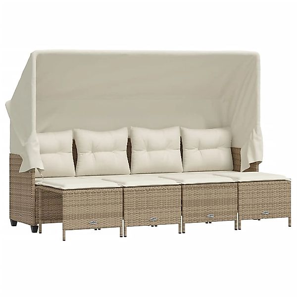 vidaXL 5-tlg Garten-Sofagarnitur mit Kissen Beige Poly Rattan Modell 192 günstig online kaufen