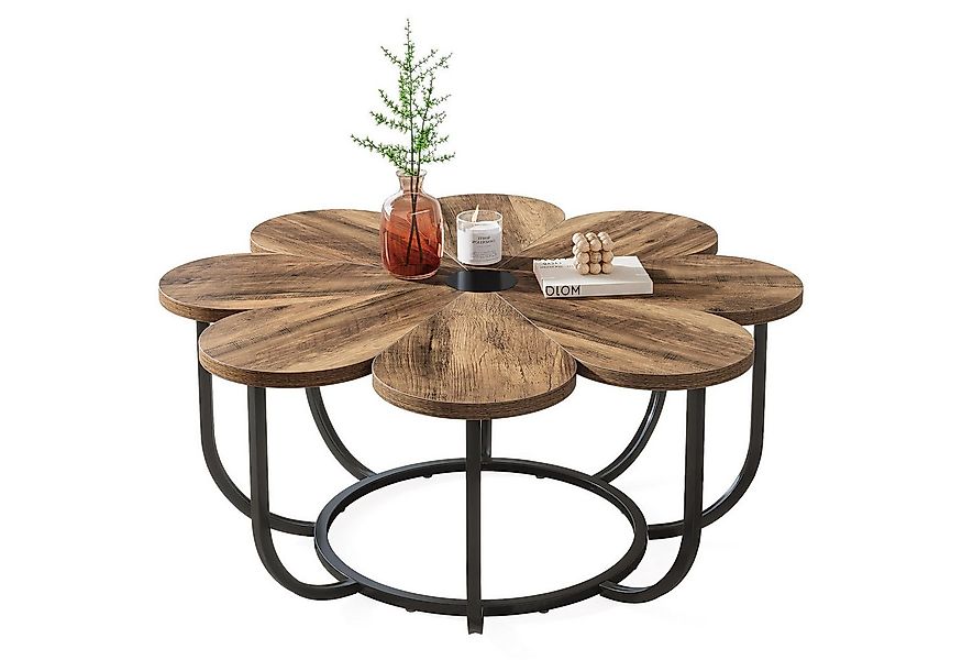 Tribesigns Couchtisch moderner Couchtisch in Blumenform mit Kunstmarmor-Tis günstig online kaufen