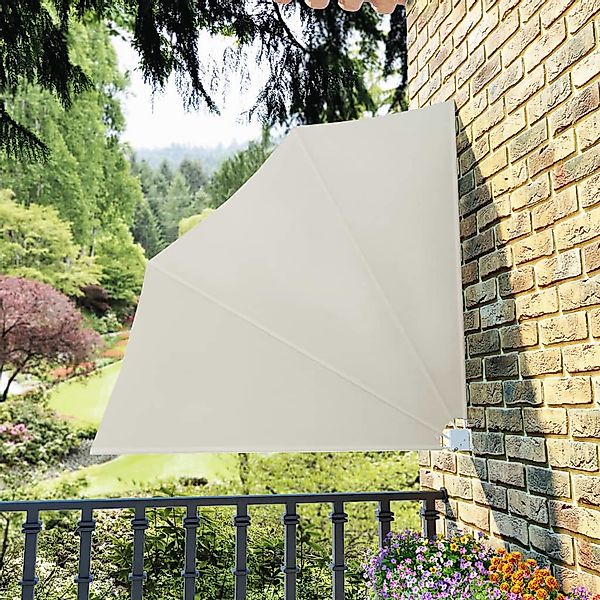 furnicato Markise Faltbarer Balkonfächer Creme 140x140 günstig online kaufen