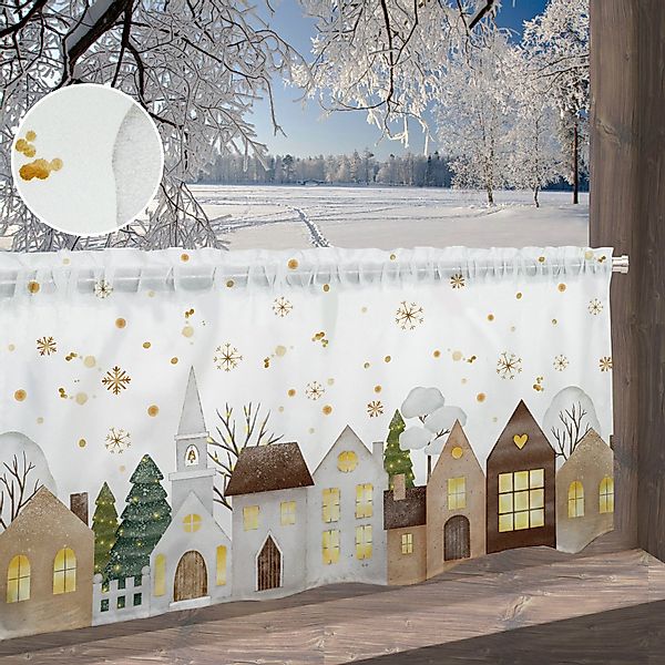 my home Scheibengardine Noel, Stangendurchzug (1 günstig online kaufen