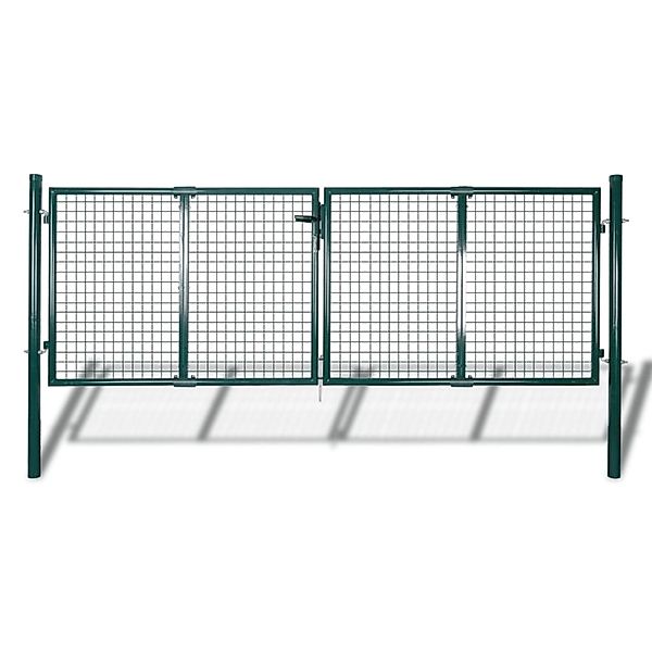 vidaXL Zauntor Stahl 306 x 125 cm Grün 42981 günstig online kaufen