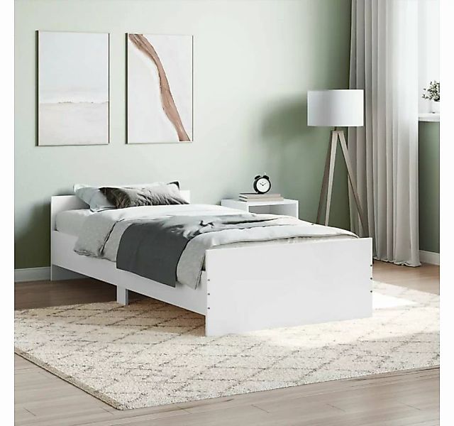 furnicato Bett Bettgestell Weiß 90x190 cm Holzwerkstoff günstig online kaufen