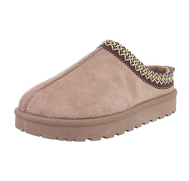 Ital-Design Bequeme Clogs für Damen mit dekorativen Details Snowboots (9045 günstig online kaufen