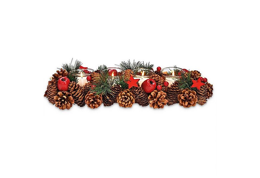 matches21 HOME & HOBBY Adventskranz Holz-Deko Adventsgesteck 40 cm Teelicht günstig online kaufen