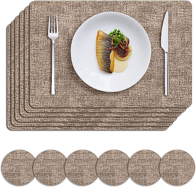 Coonoor Platzset 6er Set Wasserdichte Tischset mit Untersetzer,43x30 cm, (A günstig online kaufen