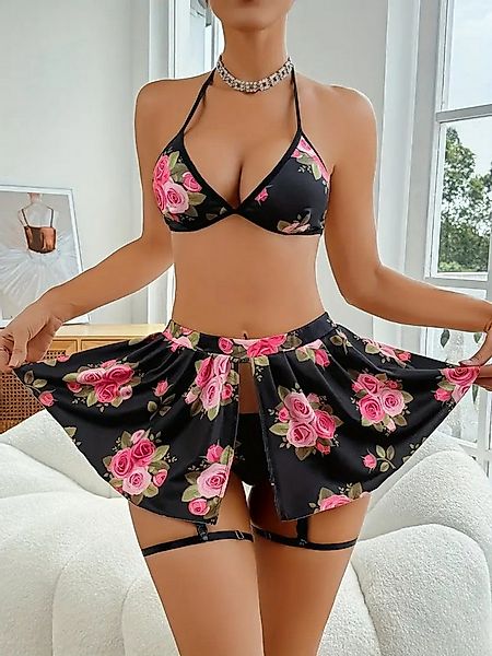 Elegant Love Set: Neckholder-BH Sexy Dessous-Set mit Triangel-BH, String & günstig online kaufen