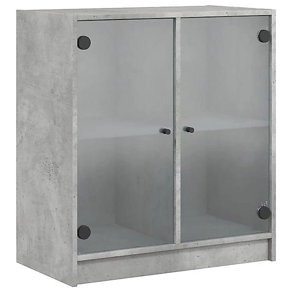 vidaXL Beistellschrank mit Glastüren Betongrau 68x37x75,5 cm 836423 günstig online kaufen