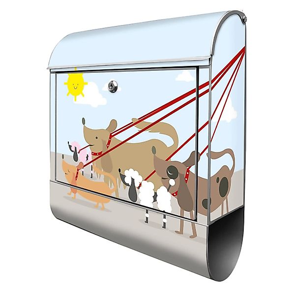 Banjado Design Briefkasten Silber Pulverbeschichtet 39x47x14cm 2 Schlüssel günstig online kaufen